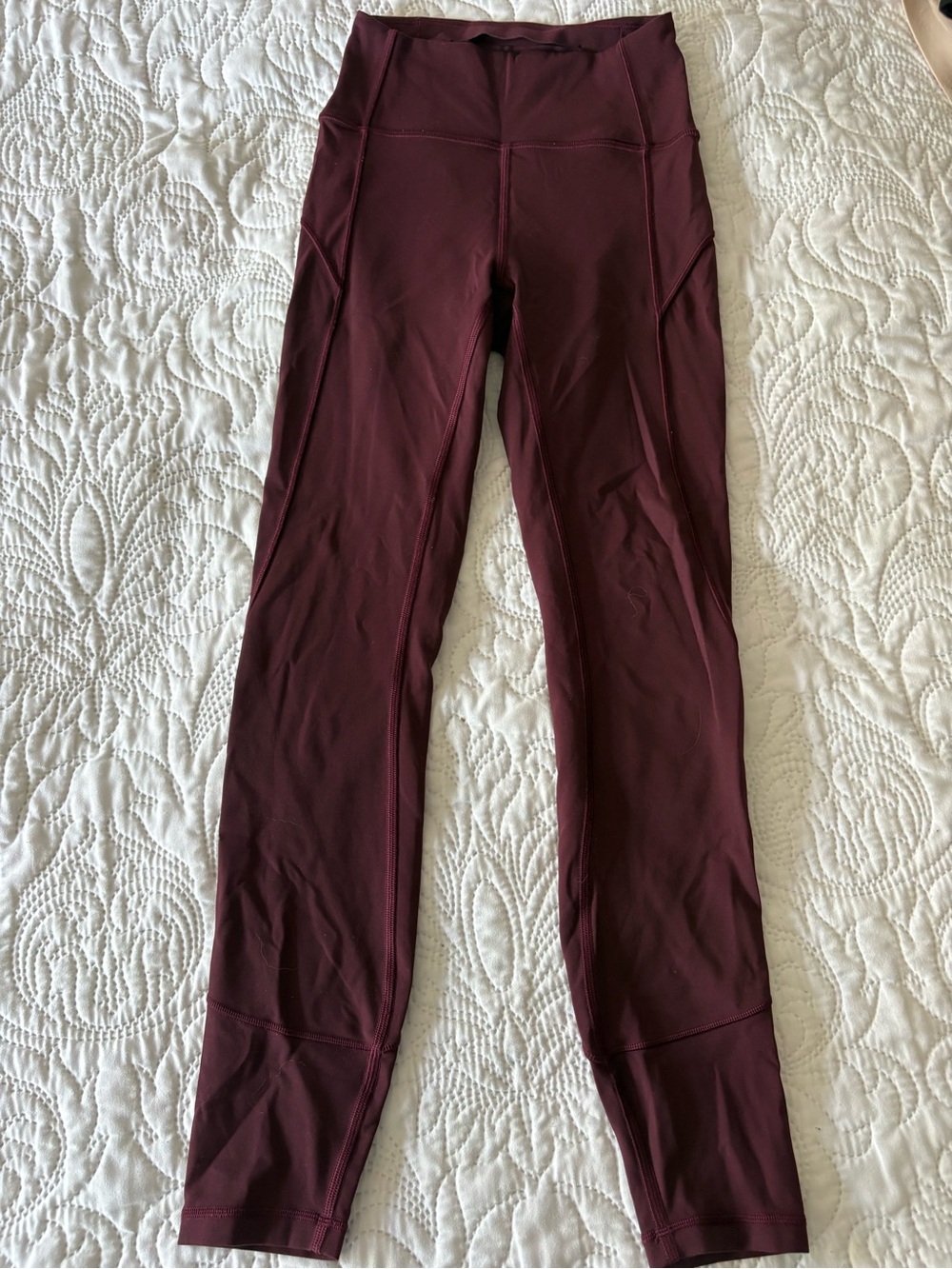 Women’s High-Waist Burgundy Active Leggings